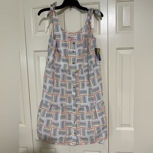 Target Take Pride Linen Blend Tie Shoulder Rainbow Dress Size XS